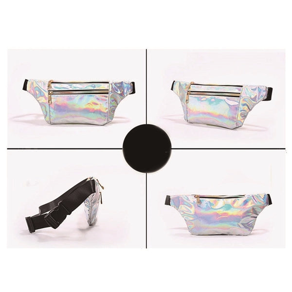 Waterproof Holographic Laser Fanny Pack/Waist Bag w/Zipper