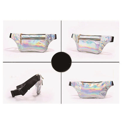 Waterproof Holographic Laser Fanny Pack/Waist Bag w/Zipper