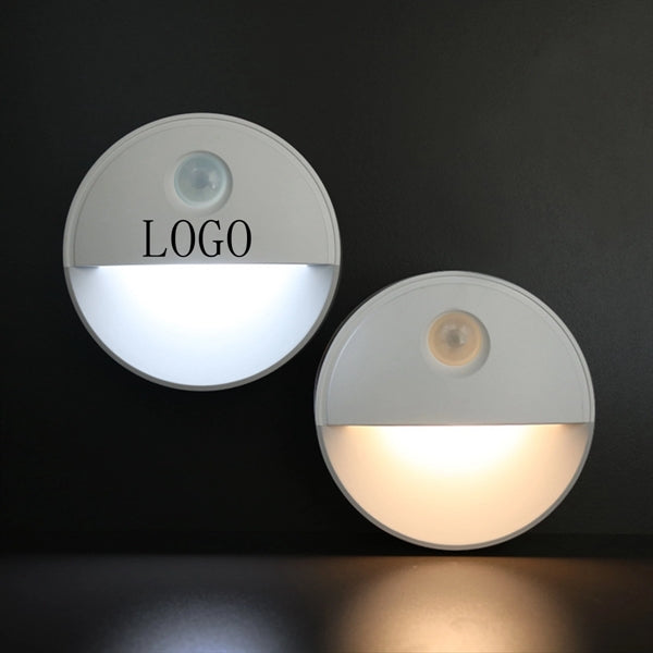 LED Night Light PIR Motion Sensor Cabinet Wall Lamp Round