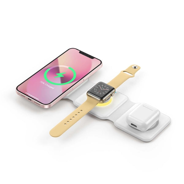3 in 1 Magnetic Wireless Phone Charger Station with Light