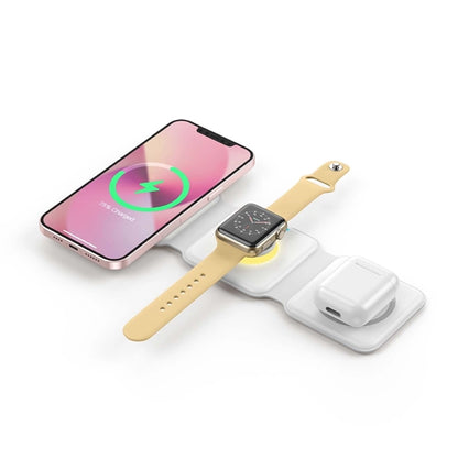 3 in 1 Magnetic Wireless Phone Charger Station with Light