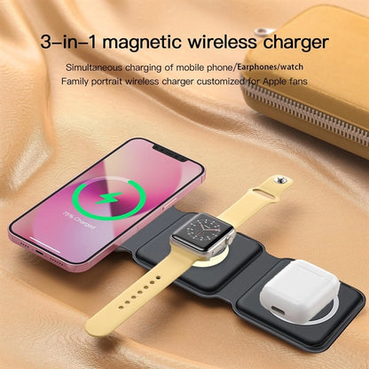 3 in 1 Magnetic Wireless Phone Charger Station with Light