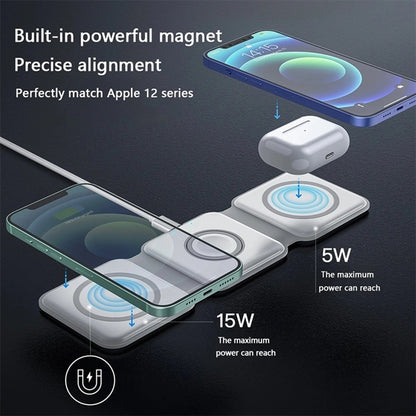 3 in 1 Magnetic Wireless Phone Charger Station with Light
