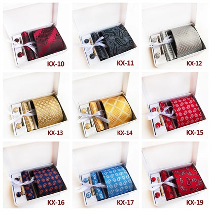 Men Ties Neckties Pocket Square Cufflinks Clip 6PCS Gift