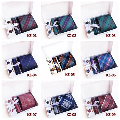 Men Ties Neckties Pocket Square Cufflinks Clip 6PCS Gift