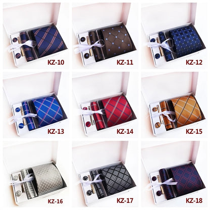 Men Ties Neckties Pocket Square Cufflinks Clip 6PCS Gift