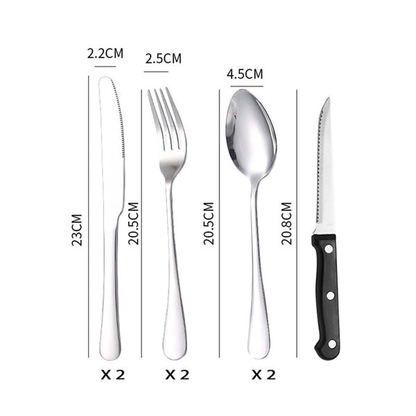 10 Pieces Stainless Steel Flatware Set Cutlery with Bag