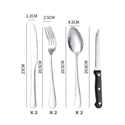 10 Pieces Stainless Steel Flatware Set Cutlery with Bag