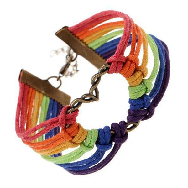 LGBT Gay Hand-Knitted Love Rainbow Pride Bracelet Jewelry