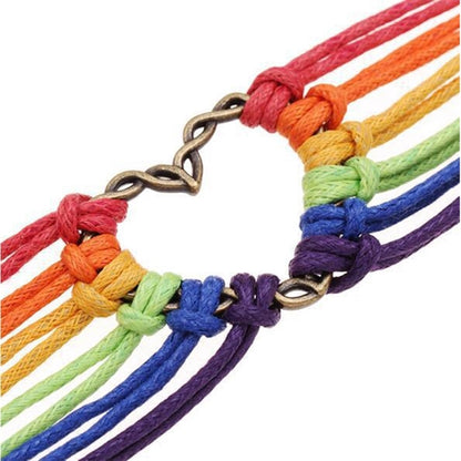 LGBT Gay Hand-Knitted Love Rainbow Pride Bracelet Jewelry
