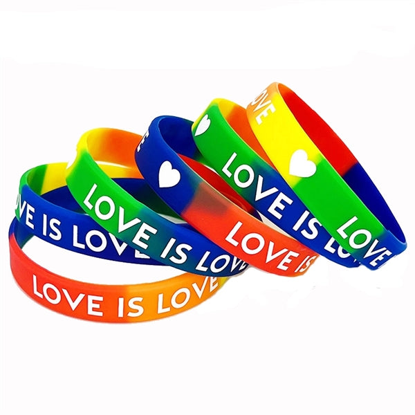 Gay Pride Rainbow Silicone Bracelet Wristbands