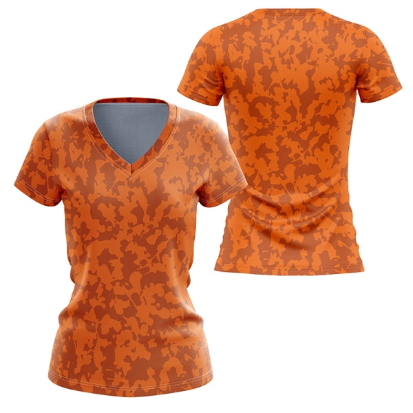 Women's 125 GSM Woven Roving Performance  V-Neck T-Shirt