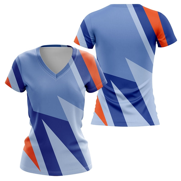 Women's 150 GSM Flashed V Fabric Short Sleeve V-Neck T-Shirt