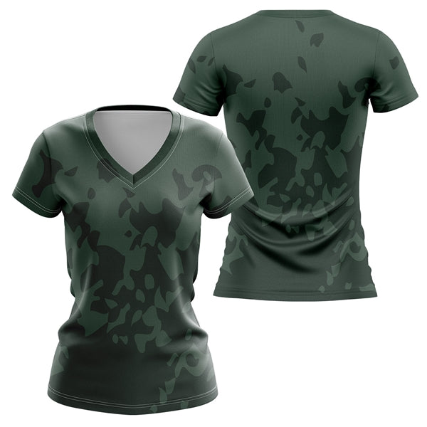 Women's 150 GSM Flashed V Fabric Short Sleeve V-Neck T-Shirt