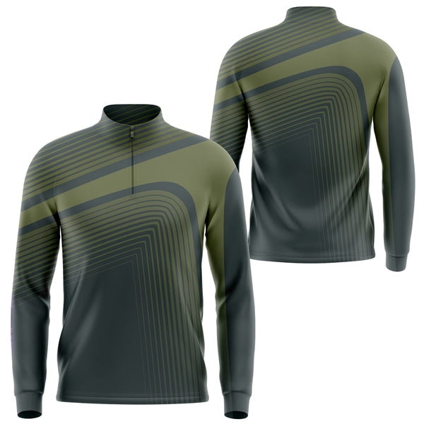 Unisex 150 GSM Jacquard Mesh Quarter Zipper Sweatshirt
