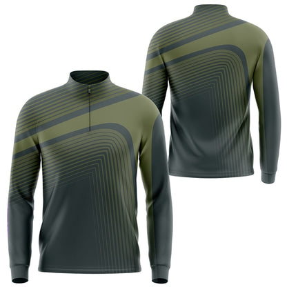 Unisex 150 GSM Jacquard Mesh Quarter Zipper Sweatshirt