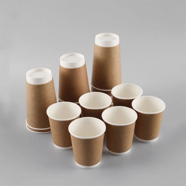 8oz 12oz 16oz Disposable Double-Wall Paper Cup With Lids