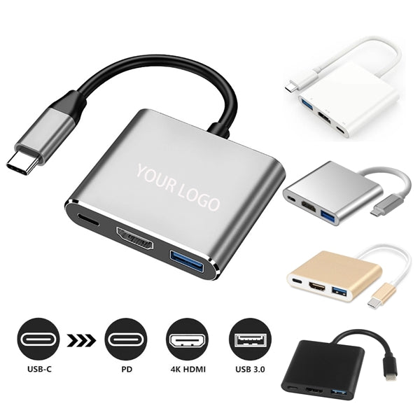 3 IN 1 Laptop Docking Station Type C Hub Adapter