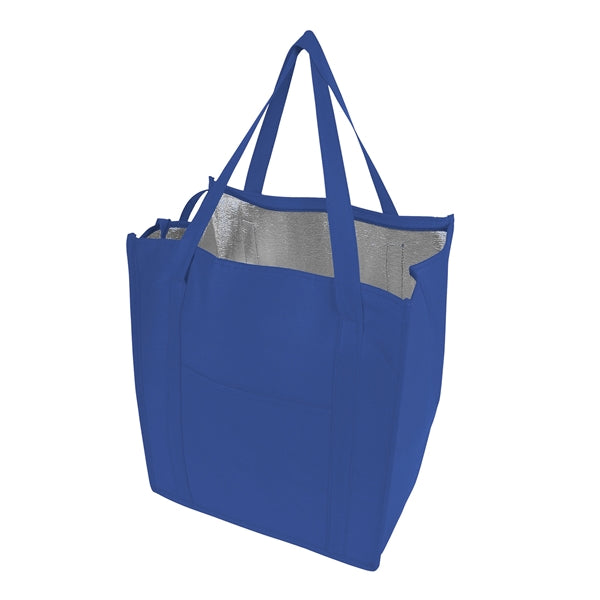 Non-Woven Insulated zipper Grocery Tote Bag (13"X15"X9")