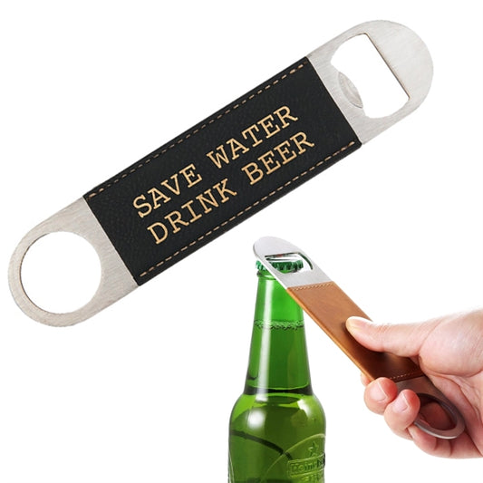 Bottle Opener With Leather Handle