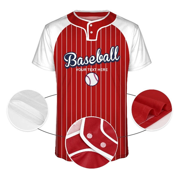 CUSTOM 2-BUTTON FRONT BASEBALL JERSEY (FULL DYE SUBLIMATED)