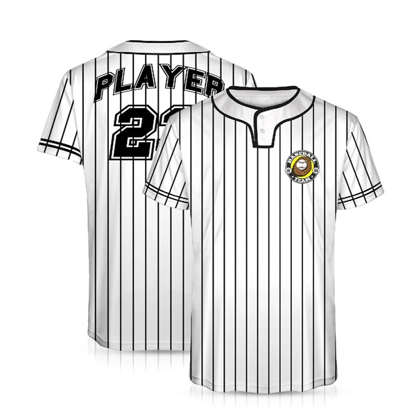 CUSTOM 2-BUTTON FRONT BASEBALL JERSEY (FULL DYE SUBLIMATED)