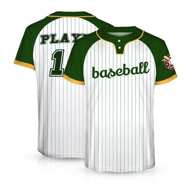 CUSTOM 2-BUTTON FRONT BASEBALL JERSEY (FULL DYE SUBLIMATED)