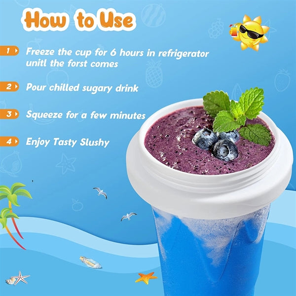 Slushie Maker Cup 12 Oz With Lid And Straw
