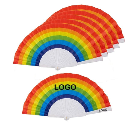 Rainbow Pride Folding Hand Fan