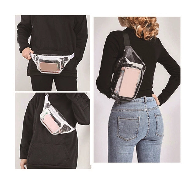 Waterproof PVC Clear Fanny Pack/Waist Bag w/Zipper