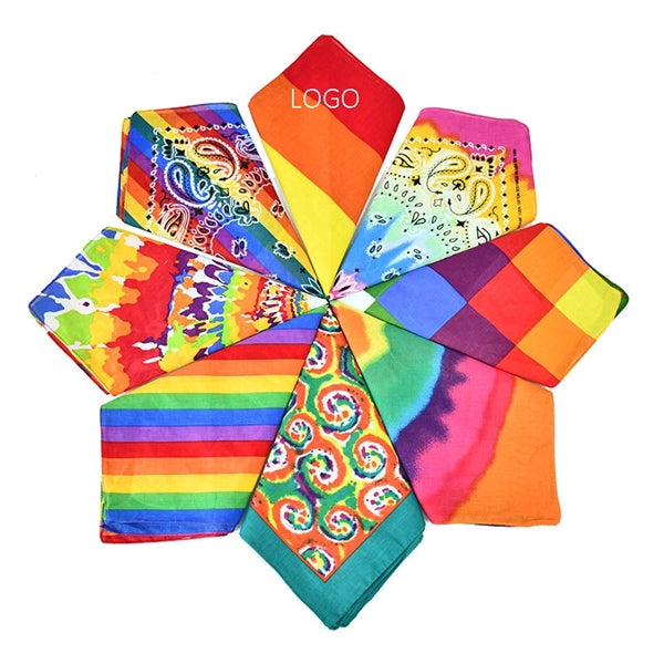 LGBT Rainbow Bandana Stripe Square Scarf Pride Accessories