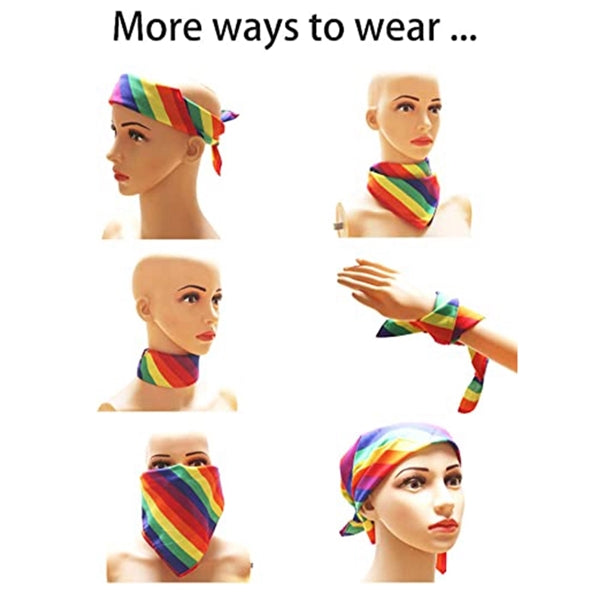 LGBT Rainbow Bandana Stripe Square Scarf Pride Accessories