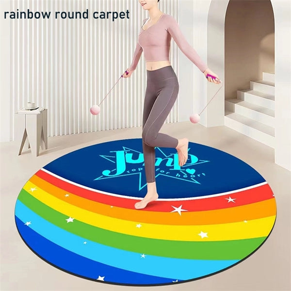Rainbow yoga  home indoor sports round blanket