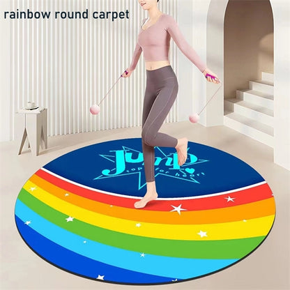 Rainbow yoga  home indoor sports round blanket