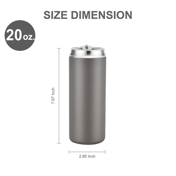 20oz.Travel Stainless Insulated w/ Lid & Straw, Mess-free