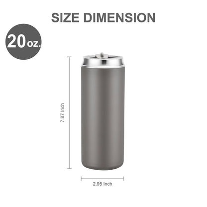 20oz.Travel Stainless Insulated w/ Lid & Straw, Mess-free