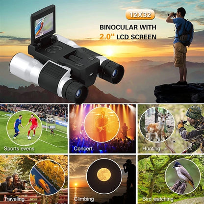 12x32 Rotating LCD Display Digital Binoculars Camera