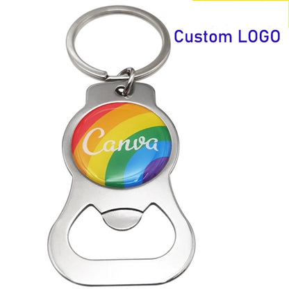 LGBT  Pride  Rainbow Pattern Metal Bottle Opener Keychain