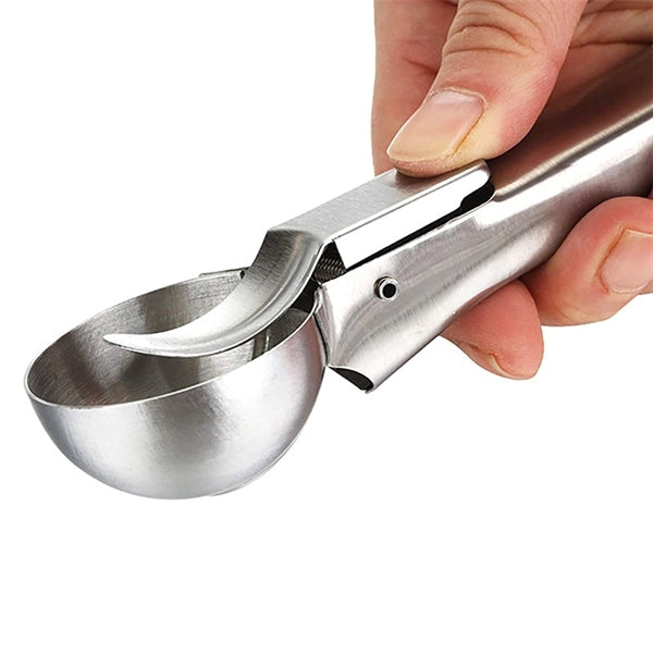 Stainless Steel Ice Cream Scoop with Trigger Metal Spoon