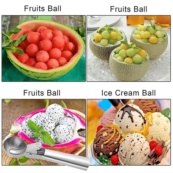 Stainless Steel Ice Cream Scoop with Trigger Metal Spoon
