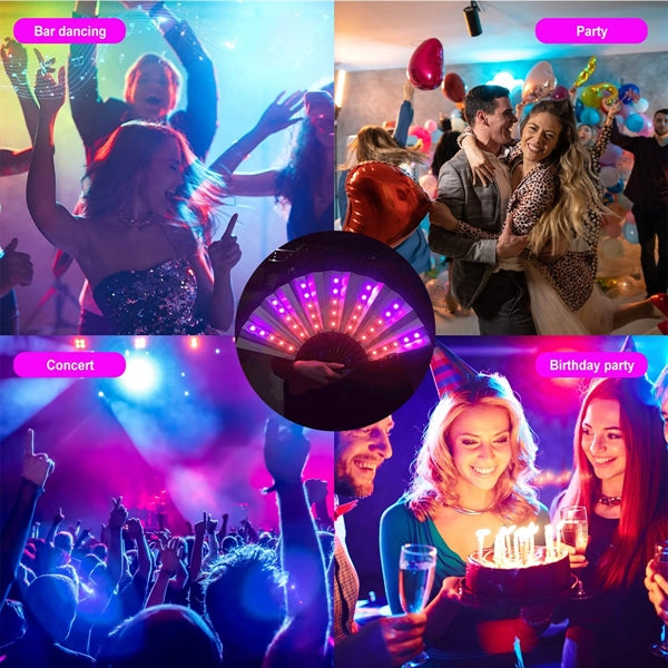Folding Led Light Up Hand Fan