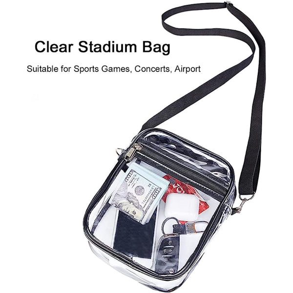 Stadium Approved Clear PVC Transparent Crossbody Bag