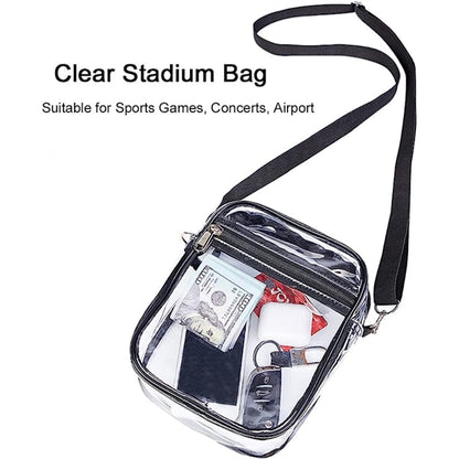 Stadium Approved Clear PVC Transparent Crossbody Bag