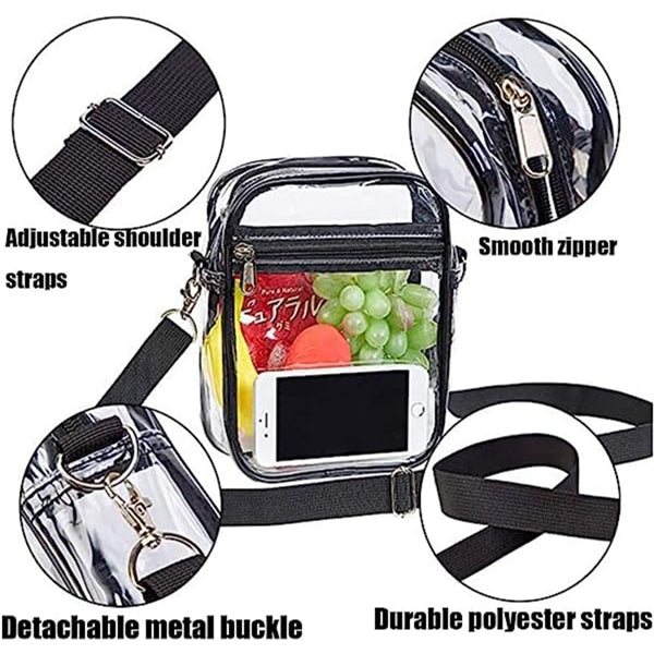 Stadium Approved Clear PVC Transparent Crossbody Bag