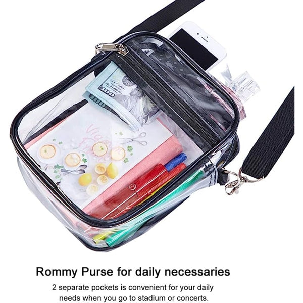 Stadium Approved Clear PVC Transparent Crossbody Bag