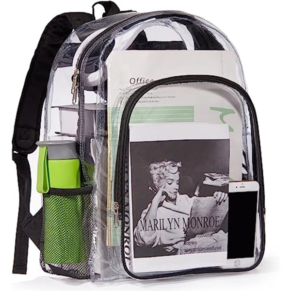Heavy Duty Clear PVC Transparent Backpack (16.5"X14"X5")