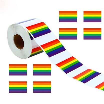 500Pcs/Roll Rainbow LGBT Gay Pride Temporary Stickers