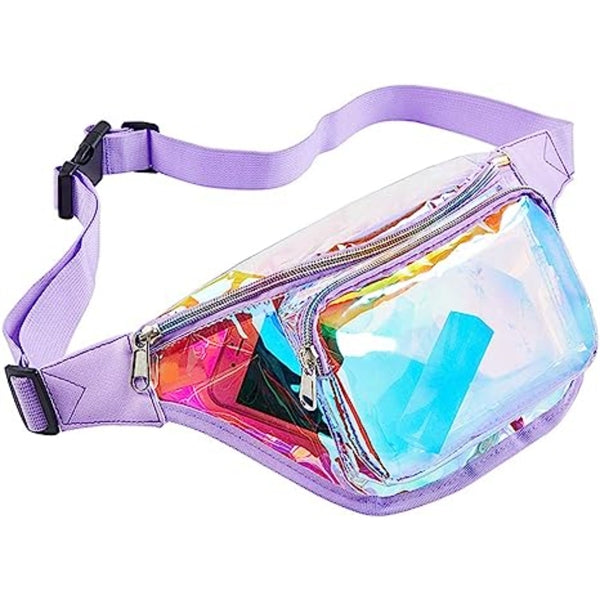 Clear PVC Iridescence Waist Bag Stadium Approved Fanny Pack
