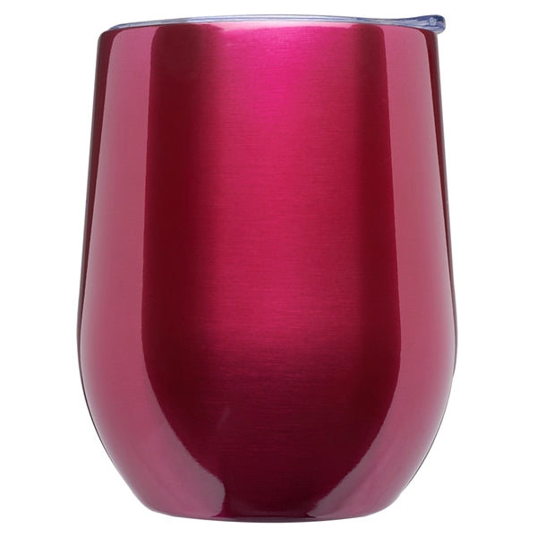 11 Oz. Double Wall Largo Stemless Glass W/ Lid