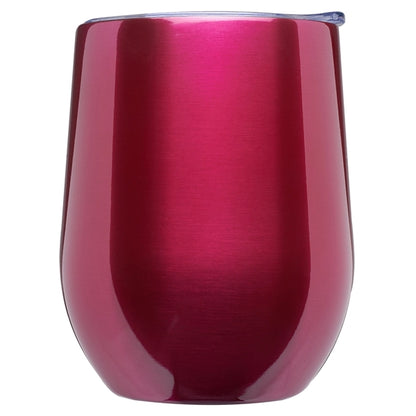 11 Oz. Double Wall Largo Stemless Glass W/ Lid